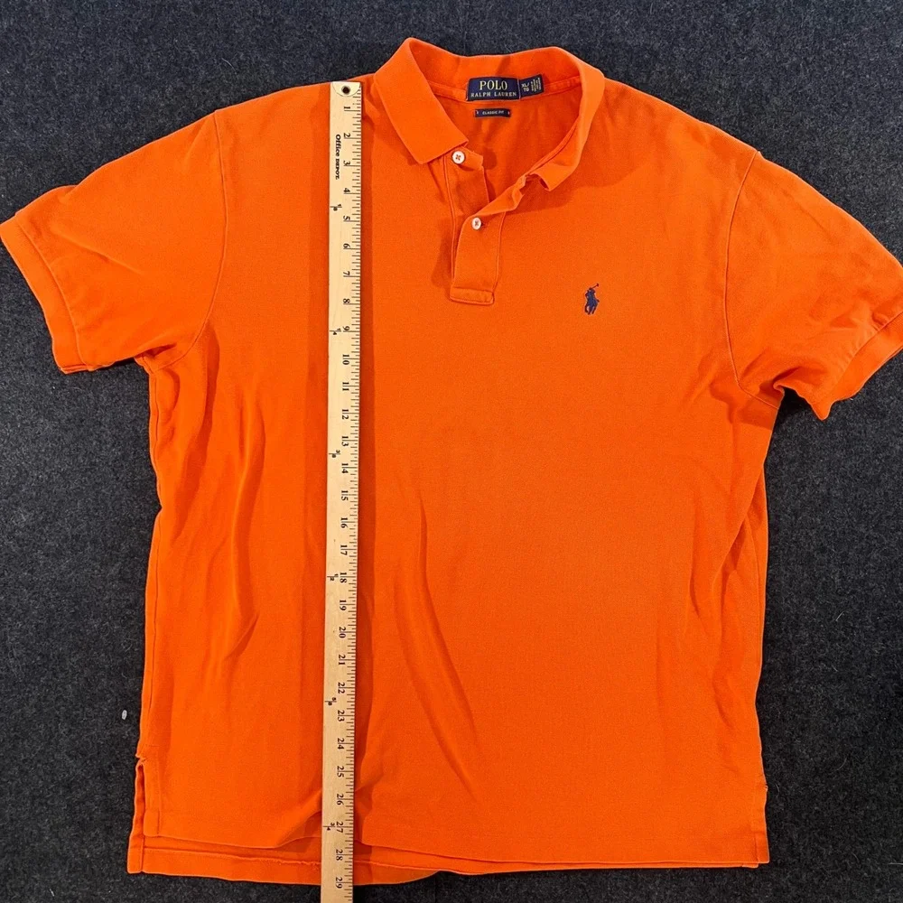 Polo Ralph Lauren Shirt Mens XL Orange Classic Fit Pique Pony Logo Short Sleeve